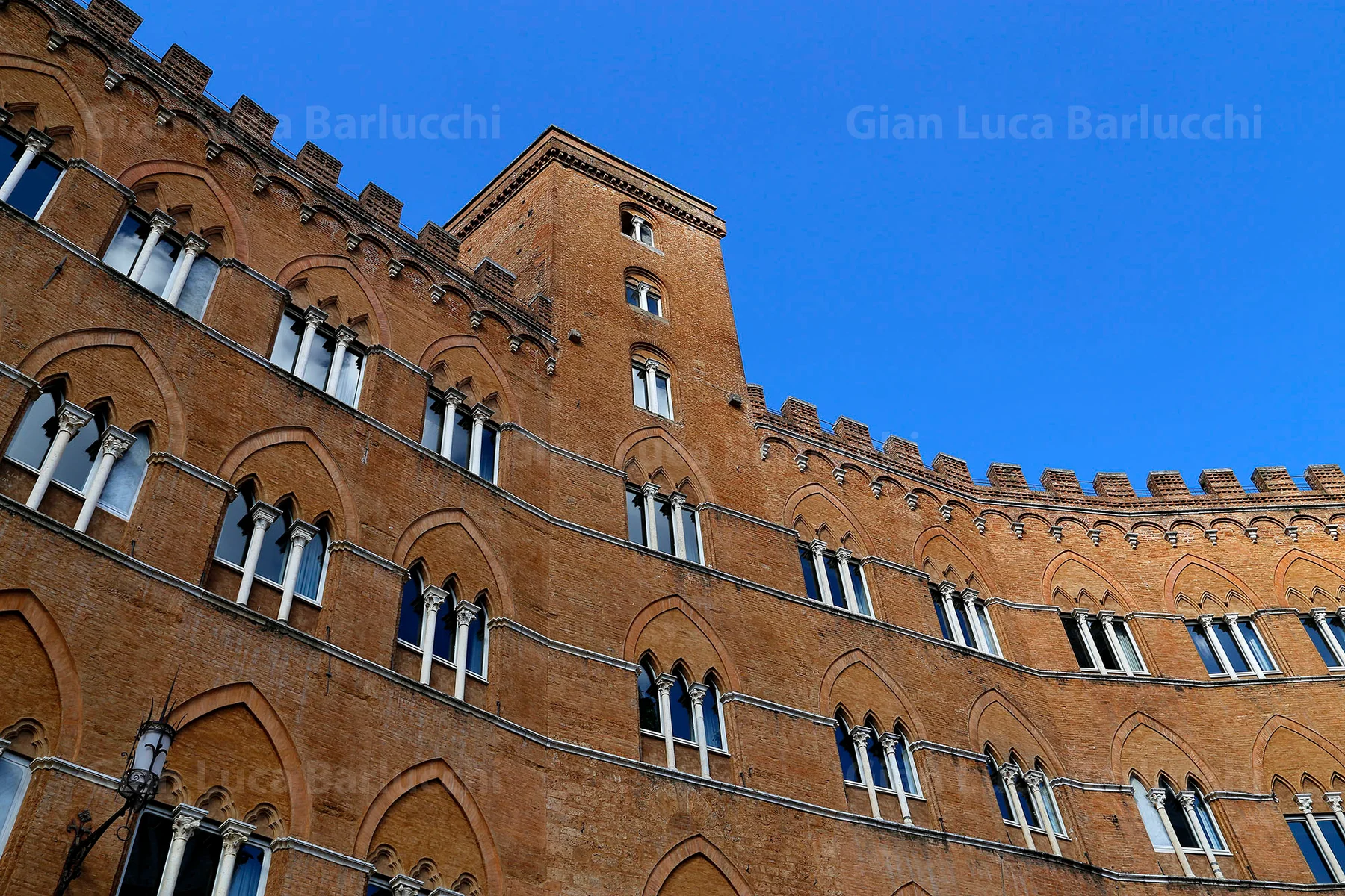 Piazza del Campo and the surrounding buildings in Siena